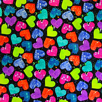 Colorful Hearts on Black