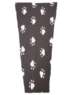 White Paw Prints on Black