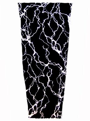 White Lightning Bolts on Black